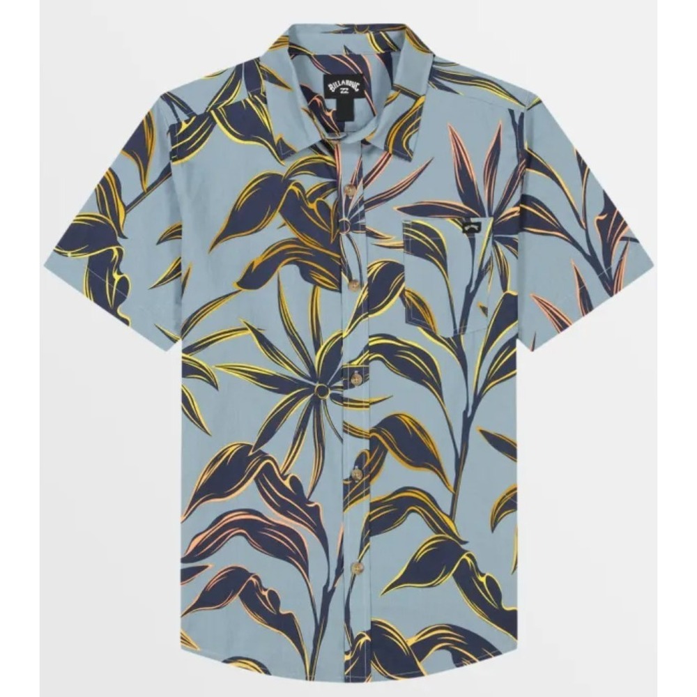 Billabong Men's Sundays Short Sleeve Lounge Hawaiian shirt Blue NEW M $60